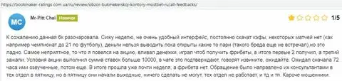 Отзыв о спекулянтах Мост Бет на онлайн-ресурсе bookmaker-ratings com ua
